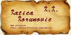 Katica Korunović vizit kartica